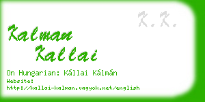 kalman kallai business card