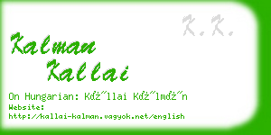 kalman kallai business card